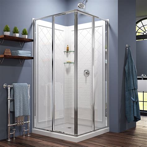 replace the metal for shower stall enclosure|complete shower enclosures with tray.